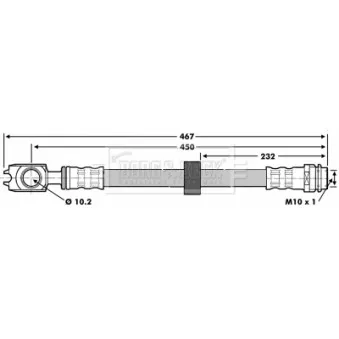 Flexible de frein BORG & BECK BBH6631 pour VOLKSWAGEN GOLF 1.9 SDI - 68cv