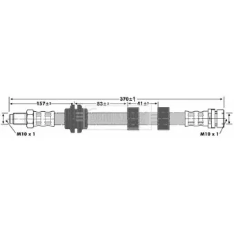 Flexible de frein BORG & BECK BBH6657 pour FORD FOCUS 1.6 16V Flexifuel - 102cv