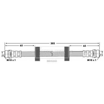 Flexible de frein BORG & BECK BBH6666 pour FORD MONDEO 2.0 i 16V 4x4 - 132cv