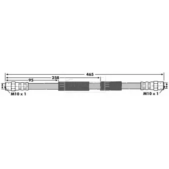 Flexible de frein BORG & BECK BBH6709 pour VOLKSWAGEN TRANSPORTER - COMBI 1.6 TD - 70cv