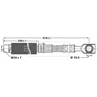 Flexible de frein BORG & BECK BBH6826 pour OPEL ASTRA 1.8 16V - 125cv