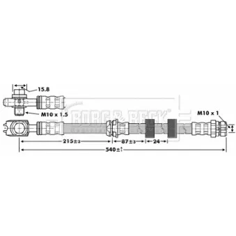 Flexible de frein BORG & BECK BBH6851 pour VOLKSWAGEN POLO 1.6 16V - 105cv