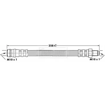 Flexible de frein BORG & BECK BBH7096 pour MERCEDES-BENZ CLASSE A A 210 - 140cv