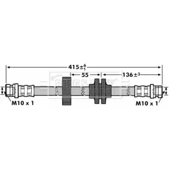 Flexible de frein BORG & BECK BBH7172 pour RENAULT LAGUNA 1.6 16V - 107cv