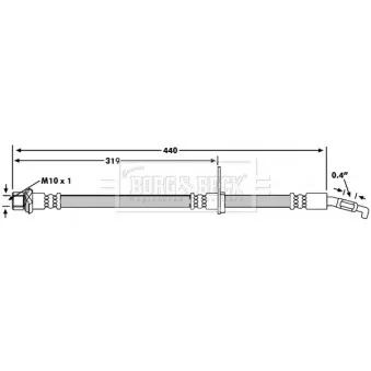Flexible de frein BORG & BECK OEM 9008094A68