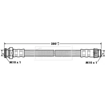 Flexible de frein BORG & BECK BBH7356 pour PEUGEOT PARTNER 1.9 D - 69cv
