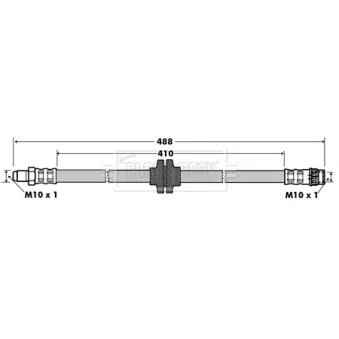 Flexible de frein BORG & BECK BBH7364 pour RENAULT CLIO 1.2 16V - 101cv