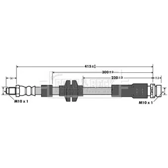 Flexible de frein BORG & BECK BBH7376 pour FORD C-MAX 1.8 Flexifuel - 125cv