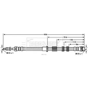 Flexible de frein BORG & BECK BBH7583 pour FORD C-MAX 1.6 TDCi - 95cv