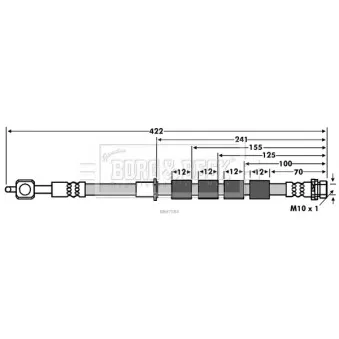 Flexible de frein BORG & BECK BBH7584 pour FORD FIESTA 1.4 GPL - 97cv