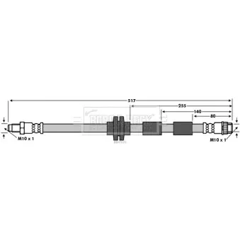 Flexible de frein BORG & BECK BBH7670 pour RENAULT KANGOO 1.2 TCe 115 - 115cv