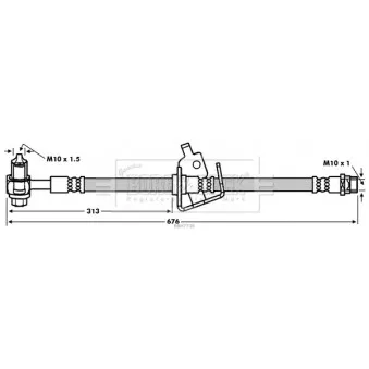 Flexible de frein BORG & BECK BBH7736 pour OPEL ZAFIRA 1.6 SIDI - 170cv