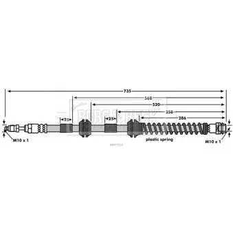 Flexible de frein BORG & BECK OEM 7L6611701B
