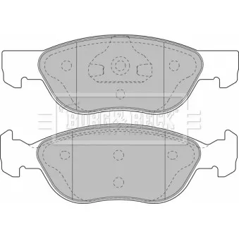 Jeu de 4 plaquettes de frein avant BORG & BECK OEM V24-0098