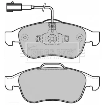 Jeu de 4 plaquettes de frein avant BORG & BECK OEM 77367959