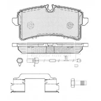 Jeu de 4 plaquettes de frein arrière BORG & BECK OEM 4H0698451E