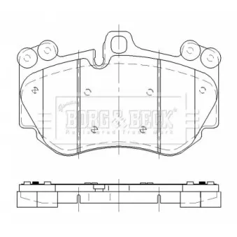 Jeu de 4 plaquettes de frein avant BORG & BECK OEM 95535193950