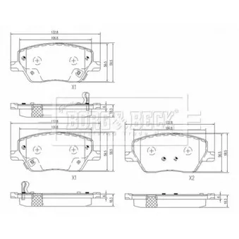 Jeu de 4 plaquettes de frein avant BORG & BECK OEM 77367910