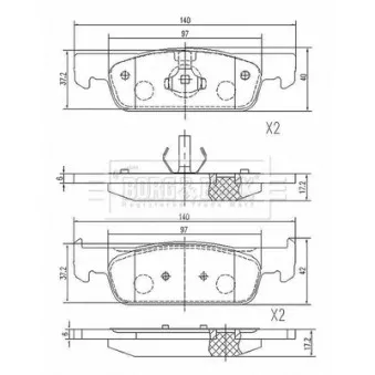 Jeu de 4 plaquettes de frein avant BORG & BECK OEM 410600222R