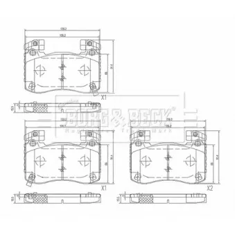 Jeu de 4 plaquettes de frein avant BORG & BECK BBP2676