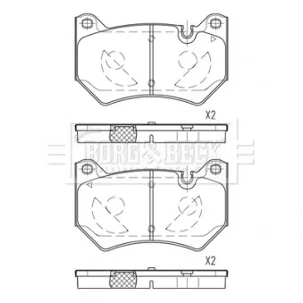Jeu de 4 plaquettes de frein avant BORG & BECK OEM 80A698151C