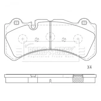 BORG & BECK BBP2840 - Jeu de 4 plaquettes de frein avant