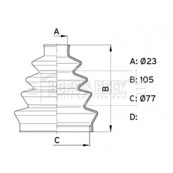 Joint-soufflet, arbre de commande BORG & BECK BCB1001 pour RENAULT LAGUNA 1.8 - 94cv