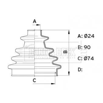 Joint-soufflet, arbre de commande BORG & BECK BCB1004 pour FORD FOCUS 1.6 Ti - 115cv