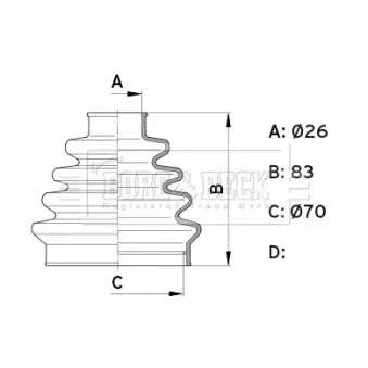 Joint-soufflet, arbre de commande BORG & BECK BCB1005 pour RENAULT LAGUNA 1.8 - 94cv