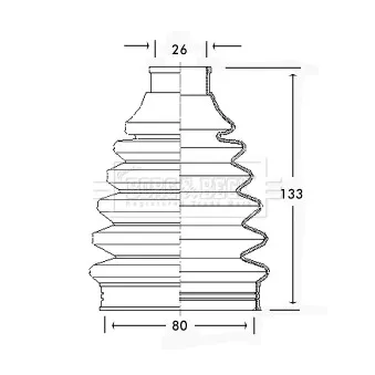 Joint-soufflet, arbre de commande BORG & BECK BCB2224 pour FORD MONDEO 1.6 i 16V - 90cv