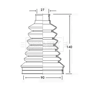 Joint-soufflet, arbre de commande BORG & BECK BCB2228