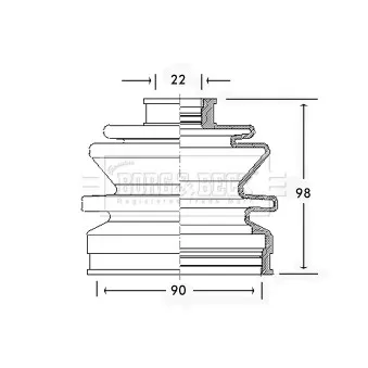 Joint-soufflet, arbre de commande BORG & BECK BCB2242