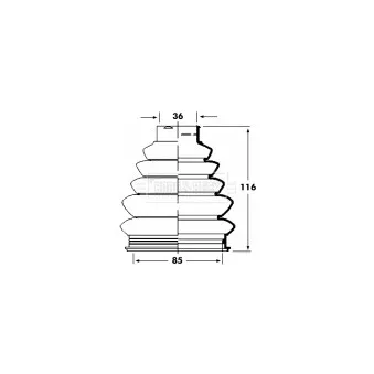 Joint-soufflet, arbre de commande BORG & BECK BCB2360 pour CITROEN C4 1.6 16V - 109cv