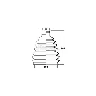 Joint-soufflet, arbre de commande BORG & BECK BCB2362 pour MERCEDES-BENZ VITO 108 CDI 2.2 - 82cv