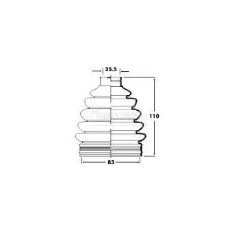 Joint-soufflet, arbre de commande BORG & BECK BCB2363 pour VOLKSWAGEN POLO 1.4 TDI - 70cv