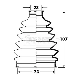 Joint-soufflet, arbre de commande BORG & BECK BCB2375