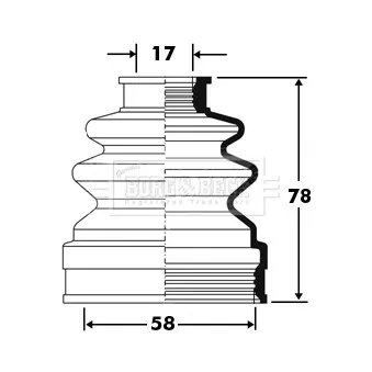 Joint-soufflet, arbre de commande BORG & BECK OEM 42017SCAE51
