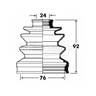 Joint-soufflet, arbre de commande BORG & BECK OEM 44017SEFE00
