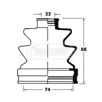 Joint-soufflet, arbre de commande BORG & BECK OEM 495062DA00