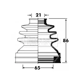 Joint-soufflet, arbre de commande BORG & BECK BCB2850