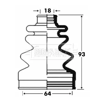 Joint-soufflet, arbre de commande BORG & BECK BCB2862