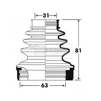 Joint-soufflet, arbre de commande BORG & BECK OEM 3287A2