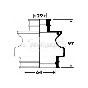 Joint-soufflet, arbre de commande BORG & BECK OEM 1293570191