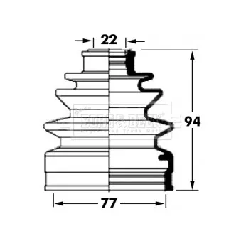 Joint-soufflet, arbre de commande BORG & BECK BCB6046