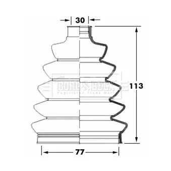 Joint-soufflet, arbre de commande BORG & BECK BCB6069 pour CITROEN C3 1.4 HDi - 75cv