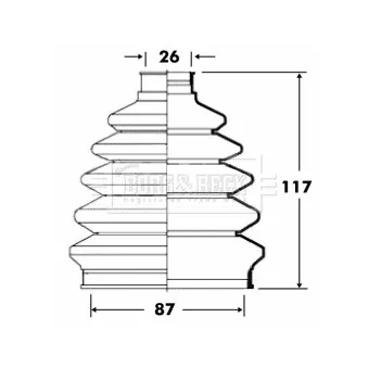 Joint-soufflet, arbre de commande BORG & BECK OEM 3940342