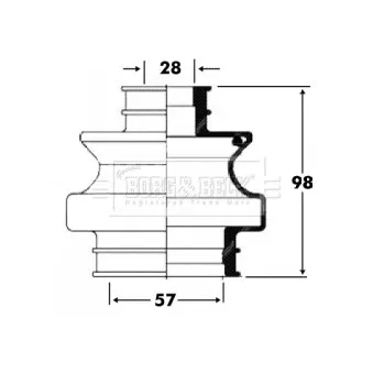 Joint-soufflet, arbre de commande BORG & BECK BCB6093 pour MERCEDES-BENZ CLASSE C C 230 Kompressor - 193cv