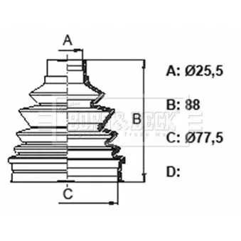Joint-soufflet, arbre de commande BORG & BECK BCB6130