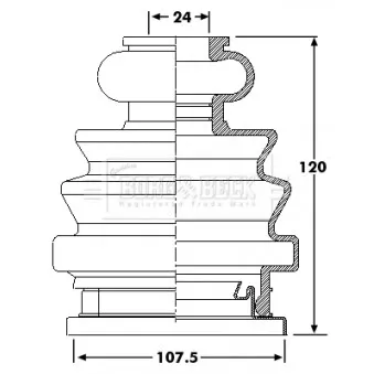 Joint-soufflet, arbre de commande BORG & BECK BCB6204 pour VOLKSWAGEN TRANSPORTER - COMBI 1.9 TDI - 105cv