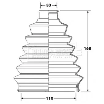 Joint-soufflet, arbre de commande BORG & BECK BCB6214 pour CITROEN C3 1.4 - 73cv